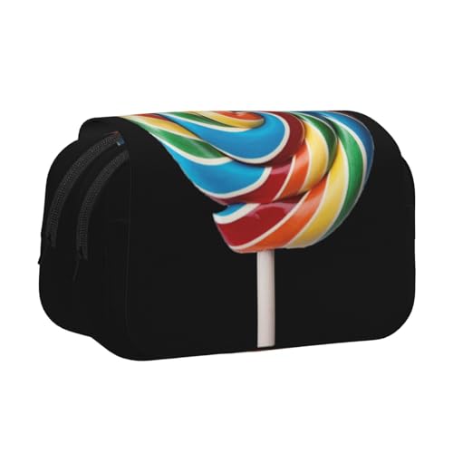 EZDLOWVBA Federmäppchen mit Lollipop-Druck, großes Fassungsvermögen, Stifteetui mit 2 Fächern, Stifthalter, Organizer, Schreibwaren-Tasche von EZDLOWVBA