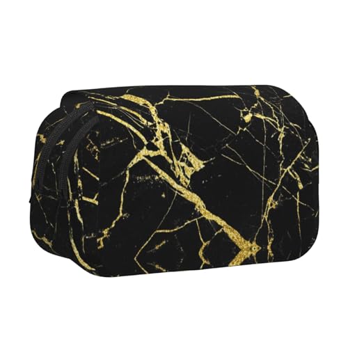 EZDLOWVBA Federmäppchen mit Marmor-Aufdruck, großes Fassungsvermögen, Stifteetui mit 2 Fächern, Stifthalter, Organizer, Schreibwaren-Tasche, Schwarz / goldfarben EZDLOWVBA Federmäppchen mit Marmor-Aufdruck, großes Fassungsvermögen, Stifteetui mit 2 Fächern, Stifthalter, Organizer, Schreibwaren-Tasche, Schwarz / goldfarben von EZDLOWVBA