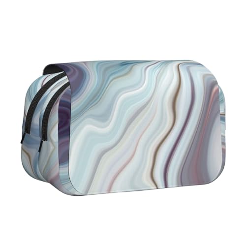 EZDLOWVBA Federmäppchen mit Marmordruck, großes Fassungsvermögen, Stifteetui mit 2 Fächern, Stifthalter, Organizer, Schreibwaren-Tasche von EZDLOWVBA