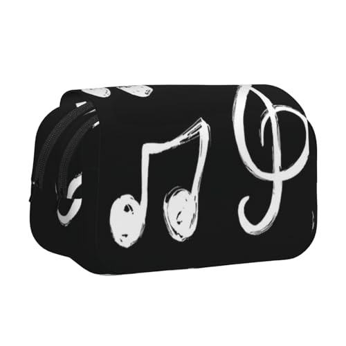 EZDLOWVBA Federmäppchen mit Musiknoten-Aufdruck, großes Fassungsvermögen, Stifteetui mit 2 Fächern, Stifthalter, Organizer, Schreibwaren-Tasche von EZDLOWVBA