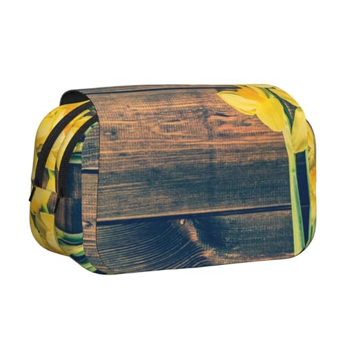 EZDLOWVBA Federmäppchen mit Narzissen-Motiv, großes Fassungsvermögen, Stifteetui mit 2 Fächern, Stifthalter, Organizer, Schreibwaren-Tasche EZDLOWVBA Federmäppchen mit Narzissen-Motiv, großes Fassungsvermögen, Stifteetui mit 2 Fächern, Stifthalter, Organizer, Schreibwaren-Tasche von EZDLOWVBA