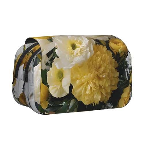 EZDLOWVBA Federmäppchen mit Orchideen-Druck, großes Fassungsvermögen, Stifteetui mit 2 Fächern, Stifthalter, Organizer, Schreibwaren-Tasche von EZDLOWVBA