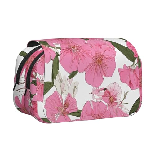 EZDLOWVBA Federmäppchen mit Pfingstrosen-Motiv, großes Fassungsvermögen, Stifteetui mit 2 Fächern, Stifthalter, Organizer, Schreibwaren-Tasche von EZDLOWVBA