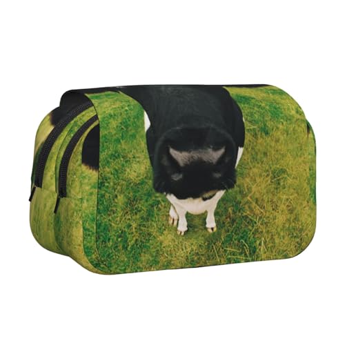 EZDLOWVBA Federmäppchen mit Prairie-Kuh-Aufdruck, großes Fassungsvermögen, Stifteetui mit 2 Fächern, Stifthalter, Organizer, Schreibwaren-Tasche von EZDLOWVBA