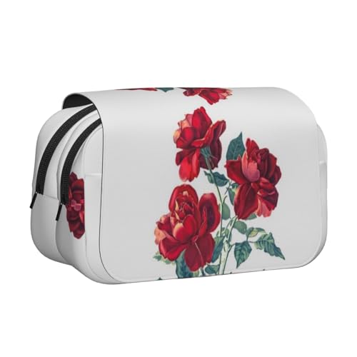 EZDLOWVBA Federmäppchen mit Rose-Blumen-Motiv, großes Fassungsvermögen, Stifteetui mit 2 Fächern, Stifthalter, Organizer, Schreibwaren-Tasche EZDLOWVBA Federmäppchen mit Rose-Blumen-Motiv, großes Fassungsvermögen, Stifteetui mit 2 Fächern, Stifthalter, Organizer, Schreibwaren-Tasche von EZDLOWVBA