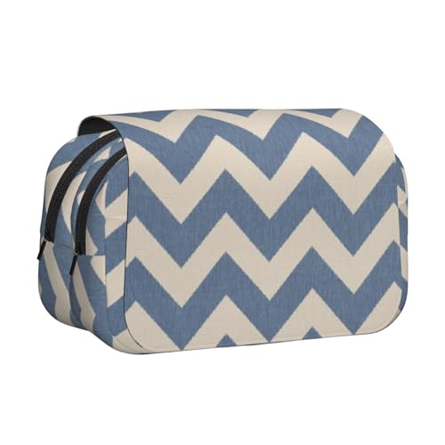 EZDLOWVBA Federmäppchen mit Streifenmuster, großes Fassungsvermögen, Stifteetui mit 2 Fächern, Stiftehalter, Organizer, Schreibwaren-Tasche, Blau / Beige EZDLOWVBA Federmäppchen mit Streifenmuster, großes Fassungsvermögen, Stifteetui mit 2 Fächern, Stiftehalter, Organizer, Schreibwaren-Tasche, Blau / Beige von EZDLOWVBA
