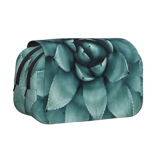 EZDLOWVBA Federmäppchen mit Sukkulenten-Druck, großes Fassungsvermögen, Stifteetui mit 2 Fächern, Stifthalter, Organizer, Schreibwaren-Tasche von EZDLOWVBA