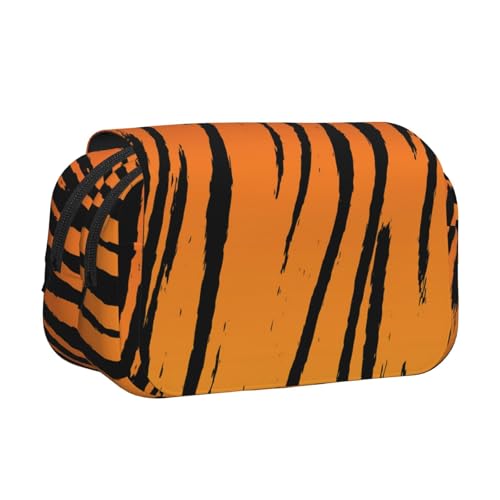 EZDLOWVBA Federmäppchen mit Tigerstreifen-Druck, großes Fassungsvermögen, Stifteetui mit 2 Fächern, Stifthalter, Organizer, Schreibwaren-Tasche von EZDLOWVBA