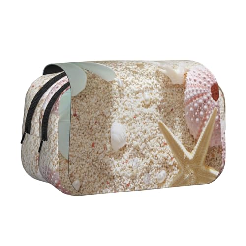 EZDLOWVBA Federmäppchen mit blauer Blume und Seestern am Strand, großes Fassungsvermögen, Stifteetui mit 2 Fächern, Stifthalter, Organizer, Schreibwaren-Tasche EZDLOWVBA Federmäppchen mit blauer Blume und Seestern am Strand, großes Fassungsvermögen, Stifteetui mit 2 Fächern, Stifthalter, Organizer, Schreibwaren-Tasche von EZDLOWVBA