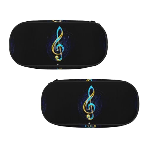 EZDLOWVBA Federmäppchen mit buntem Musikdruck, für Jungen und Mädchen, schönes Federmäppchen mit Reißverschluss, Organizer für Studenten, Federmäppchen für Tochter, Sohn, Schreibtisch-Federmäppchen, von EZDLOWVBA