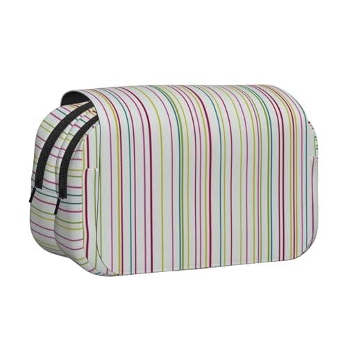 EZDLOWVBA Federmäppchen mit gestreiftem Druck, großes Fassungsvermögen, Stifteetui mit 2 Fächern, Stifthalter, Organizer, Schreibwaren-Tasche EZDLOWVBA Federmäppchen mit gestreiftem Druck, großes Fassungsvermögen, Stifteetui mit 2 Fächern, Stifthalter, Organizer, Schreibwaren-Tasche von EZDLOWVBA