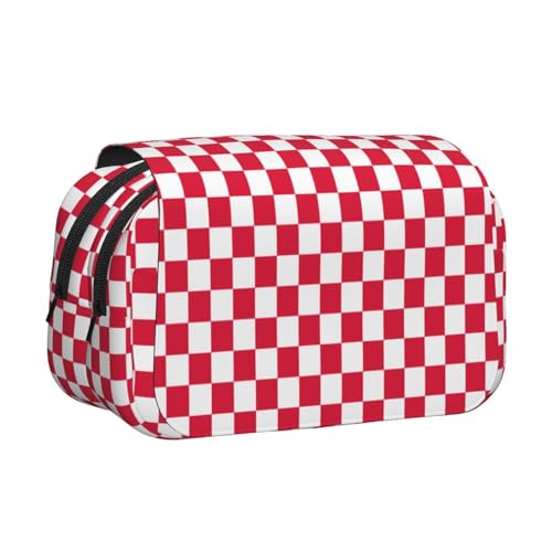 EZDLOWVBA Federmäppchen mit großem Fassungsvermögen, Stifteetui mit 2 Fächern, Stiftehalter, Organizer, Schreibwaren-Tasche, Rot / Weiß EZDLOWVBA Federmäppchen mit großem Fassungsvermögen, Stifteetui mit 2 Fächern, Stiftehalter, Organizer, Schreibwaren-Tasche, Rot / Weiß von EZDLOWVBA