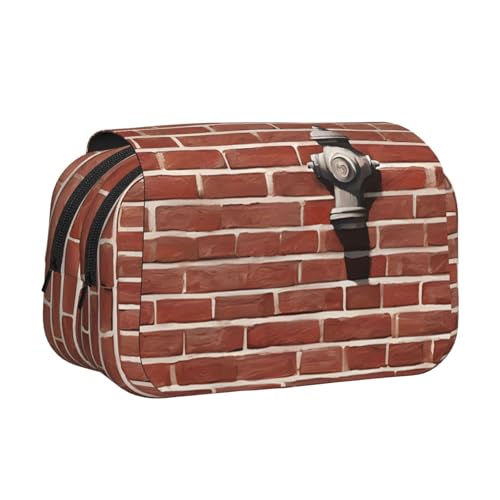 EZDLOWVBA Federmäppchen mit industriellem Ziegelmauer-Hintergrund, großes Fassungsvermögen, Stifteetui mit 2 Fächern, Stifthalter, Organizer, Schreibwaren-Tasche von EZDLOWVBA