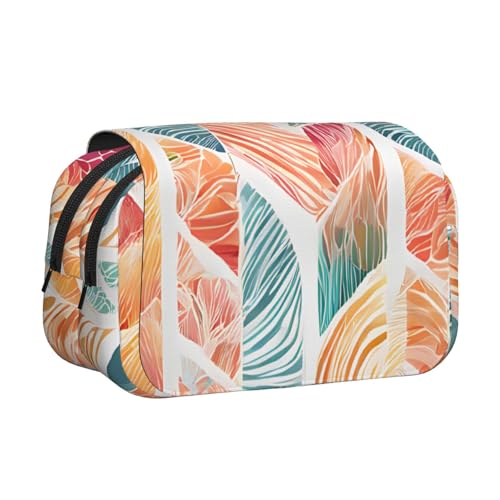 EZDLOWVBA Federmäppchen mit mexikanischem Otomi-Tierdruck, großes Fassungsvermögen, Stifteetui mit 2 Fächern, Stifthalter, Organizer, Schreibwaren-Tasche von EZDLOWVBA