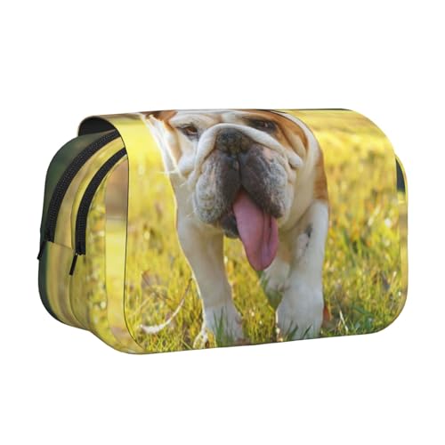 EZDLOWVBA Federmäppchen mit niedlichem Bulldoggen-Motiv, großes Fassungsvermögen, Stifteetui mit 2 Fächern, Stifthalter, Organizer, Schreibwaren-Tasche EZDLOWVBA Federmäppchen mit niedlichem Bulldoggen-Motiv, großes Fassungsvermögen, Stifteetui mit 2 Fächern, Stifthalter, Organizer, Schreibwaren-Tasche von EZDLOWVBA