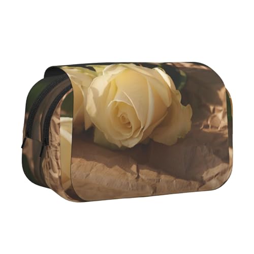 EZDLOWVBA Federmäppchen mit romantischem Rosenmuster, großes Fassungsvermögen, Stifteetui mit 2 Fächern, Stifthalter, Organizer, Schreibwaren-Tasche EZDLOWVBA Federmäppchen mit romantischem Rosenmuster, großes Fassungsvermögen, Stifteetui mit 2 Fächern, Stifthalter, Organizer, Schreibwaren-Tasche von EZDLOWVBA