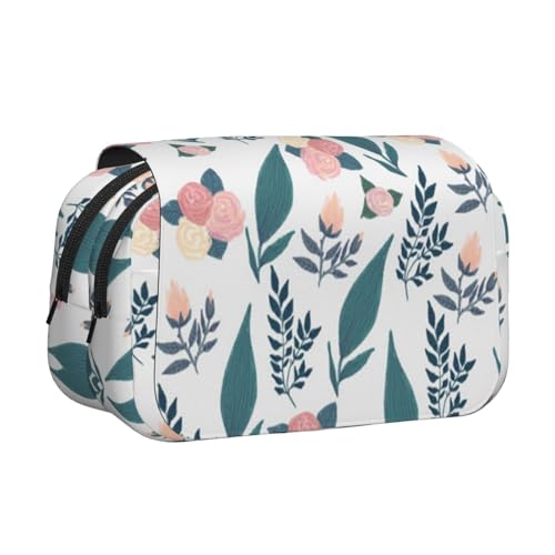 EZDLOWVBA Federmäppchen mit rosa Blumendruck, großes Fassungsvermögen, Stifteetui mit 2 Fächern, Stifthalter, Organizer, Schreibwaren-Tasche EZDLOWVBA Federmäppchen mit rosa Blumendruck, großes Fassungsvermögen, Stifteetui mit 2 Fächern, Stifthalter, Organizer, Schreibwaren-Tasche von EZDLOWVBA