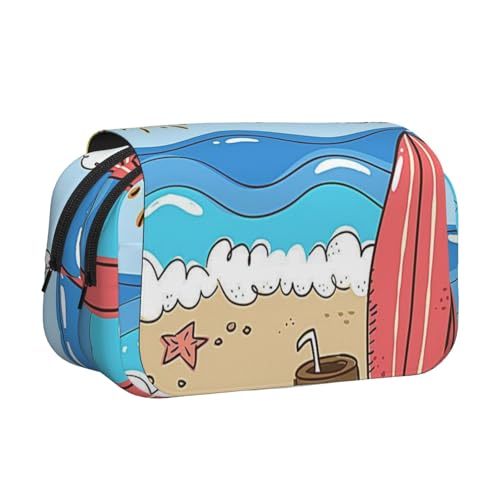 EZDLOWVBA Federmäppchen mit sommerlichem Lotusdruck, großes Fassungsvermögen, Stifteetui mit 2 Fächern, Stifthalter, Organizer, Schreibwaren-Tasche von EZDLOWVBA