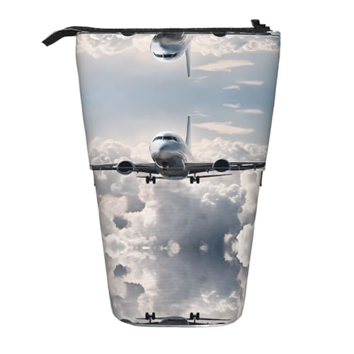 EZDLOWVBA Flugzeug Kunstdruck Schreibwaren Tasche für Jungen & Mädchen Ständer Bleistifthalter Reißverschluss Federmäppchen Teleskopkoffer Studenten & Büro Mittelschule von EZDLOWVBA