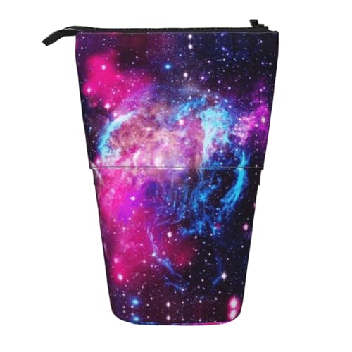 EZDLOWVBA Galaxy Print Schreibwaren Tasche für Jungen & Mädchen, Ständer Bleistifthalter, Reißverschluss Federmäppchen, Teleskopetui, Studenten & Büro Mittelschule von EZDLOWVBA