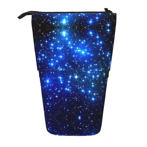 EZDLOWVBA Galaxy Stars Print Schreibwaren Tasche für Jungen & Mädchen, Ständer Bleistifthalter, Reißverschluss Federmäppchen, Teleskopetui, Studenten & Büro Mittelschule von EZDLOWVBA