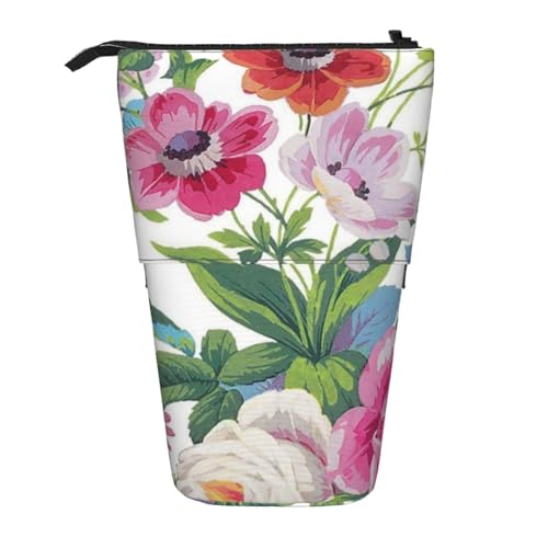 EZDLOWVBA Garten Blumendruck Schreibwaren Tasche für Jungen & Mädchen Ständer Bleistifthalter Reißverschluss Federmäppchen Teleskopkoffer Studenten & Büro Mittelschule von EZDLOWVBA