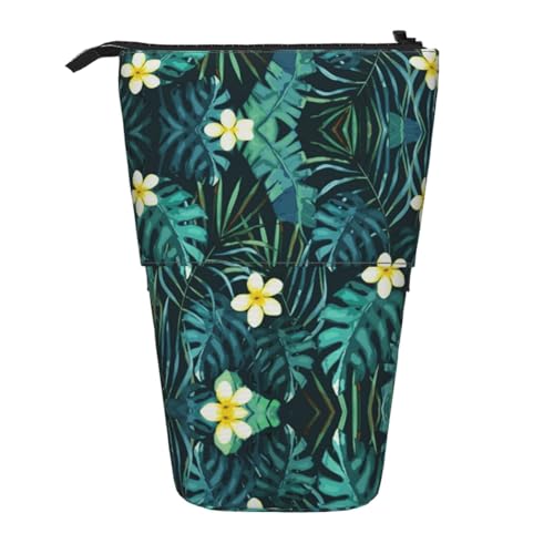 EZDLOWVBA Hawaiian Print Schreibwaren Tasche für Jungen & Mädchen, Ständer Bleistifthalter, Reißverschluss Federmäppchen, Teleskopetui, Studenten & Büro Mittelschule von EZDLOWVBA