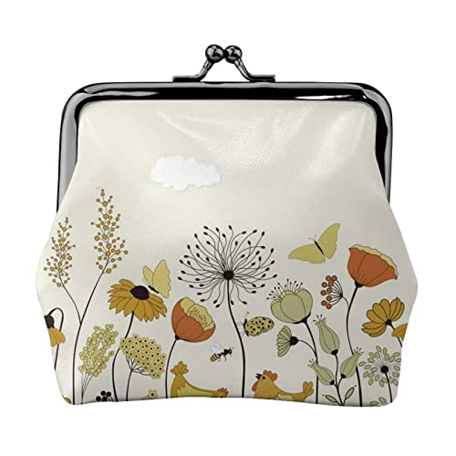 EZDLOWVBA Hen Flying Butterflies Among Flowers Print Double Clasp Metal Frame Leather Kiss Lock Change Pouch Wallet for Women with Keys, Small Purses, Schwarz , Einheitsgröße EZDLOWVBA Hen Flying Butterflies Among Flowers Print Double Clasp Metal Frame Leather Kiss Lock Change Pouch Wallet for Women with Keys, Small Purses, Schwarz , Einheitsgröße von EZDLOWVBA