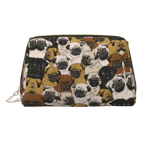 EZDLOWVBA Imagen De Pug Kosmetiktasche für Damen, Reise-Kosmetiktasche, Organizer, Reißverschluss, Make-up-Tasche, Kulturbeutel, leichte Leder-Make-up-Tasche, gold, Einheitsgröße EZDLOWVBA Imagen De Pug Kosmetiktasche für Damen, Reise-Kosmetiktasche, Organizer, Reißverschluss, Make-up-Tasche, Kulturbeutel, leichte Leder-Make-up-Tasche, gold, Einheitsgröße von EZDLOWVBA