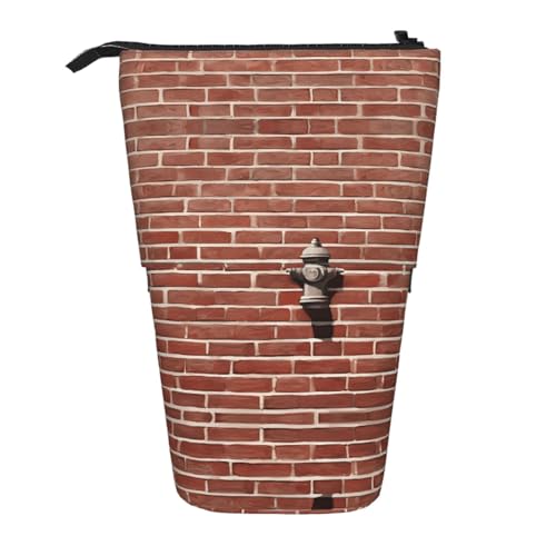 EZDLOWVBA Industrielle Backsteinmauer Hintergrund Druck Schreibwaren Tasche für Jungen & Mädchen Ständer Bleistifthalter Reißverschluss Federmäppchen Teleskopkoffer Studenten & Büro Mittelschule von EZDLOWVBA