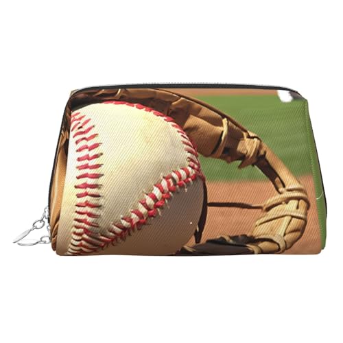 EZDLOWVBA Kosmetiktasche für Damen, Baseball-Druck, Reißverschluss, Make-up-Tasche, Kulturbeutel, leichte Leder-Make-up-Tasche, silber, Einheitsgröße EZDLOWVBA Kosmetiktasche für Damen, Baseball-Druck, Reißverschluss, Make-up-Tasche, Kulturbeutel, leichte Leder-Make-up-Tasche, silber, Einheitsgröße von EZDLOWVBA