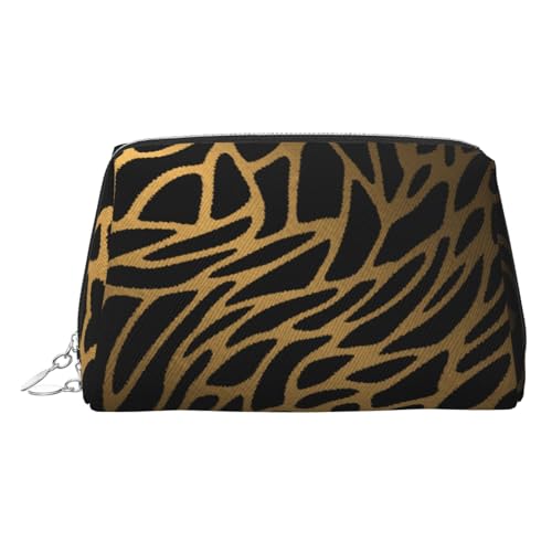 EZDLOWVBA Kosmetiktasche für Damen, Leopardenmuster, mit Reißverschluss, leichte Leder-Make-up-Tasche, silber, Einheitsgröße von EZDLOWVBA