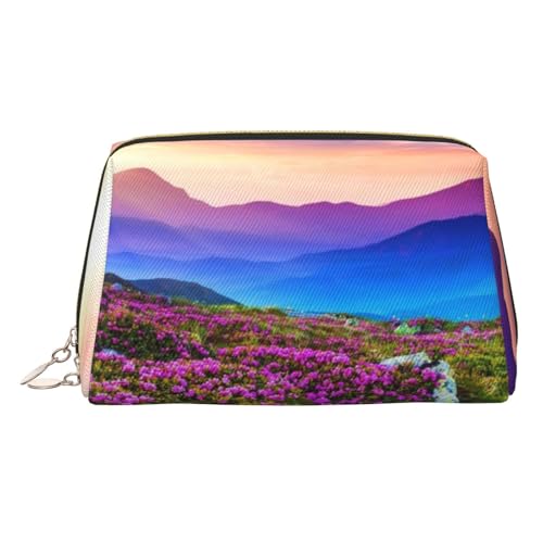 EZDLOWVBA Kosmetiktasche für Damen, Motiv: Bergblumen, Landschaftsdruck, Reißverschluss, Make-up-Tasche, Kulturbeutel, leichte Leder-Make-up-Tasche, gold, Einheitsgröße EZDLOWVBA Kosmetiktasche für Damen, Motiv: Bergblumen, Landschaftsdruck, Reißverschluss, Make-up-Tasche, Kulturbeutel, leichte Leder-Make-up-Tasche, gold, Einheitsgröße von EZDLOWVBA