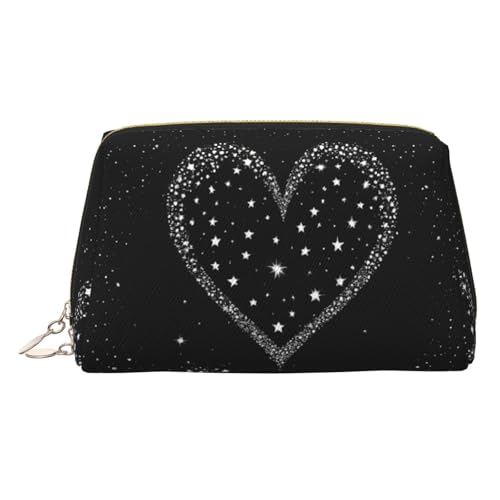 EZDLOWVBA Kosmetiktasche für Damen, Motiv: Sternschnuppe, Herz-Druck, Reißverschluss, Make-up-Tasche, Kulturbeutel, leichte Leder-Make-up-Tasche, gold, Einheitsgröße EZDLOWVBA Kosmetiktasche für Damen, Motiv: Sternschnuppe, Herz-Druck, Reißverschluss, Make-up-Tasche, Kulturbeutel, leichte Leder-Make-up-Tasche, gold, Einheitsgröße von EZDLOWVBA