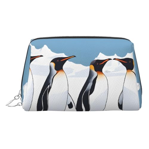 EZDLOWVBA Kosmetiktasche für Damen, Pinguin-Druck, Reißverschluss, Make-up-Tasche, Kulturbeutel, leicht, Leder, silber, Einheitsgröße EZDLOWVBA Kosmetiktasche für Damen, Pinguin-Druck, Reißverschluss, Make-up-Tasche, Kulturbeutel, leicht, Leder, silber, Einheitsgröße von EZDLOWVBA