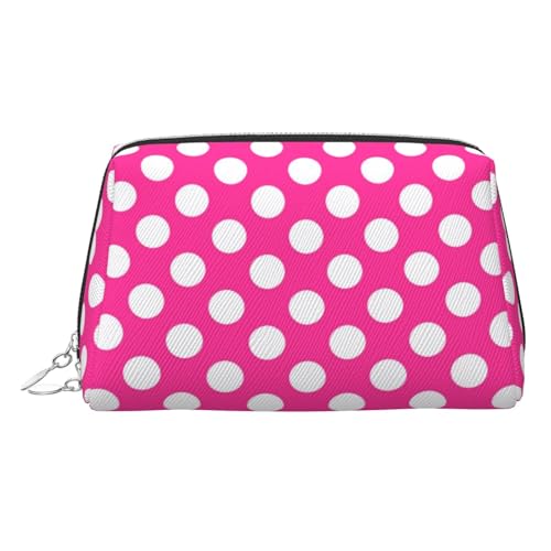 EZDLOWVBA Kosmetiktasche für Damen, Reise-Kosmetiktasche, Organizer, Reißverschluss, Make-up-Tasche, Kulturbeutel, leichte Leder-Make-up-Tasche mit rosa Punkten, silber, Einheitsgröße EZDLOWVBA Kosmetiktasche für Damen, Reise-Kosmetiktasche, Organizer, Reißverschluss, Make-up-Tasche, Kulturbeutel, leichte Leder-Make-up-Tasche mit rosa Punkten, silber, Einheitsgröße von EZDLOWVBA