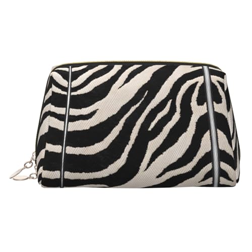 EZDLOWVBA Kosmetiktasche für Damen, Zebra-Tierdruck, Reißverschluss, Make-up-Tasche, Kulturbeutel, leichte Leder-Make-up-Tasche, gold, Einheitsgröße EZDLOWVBA Kosmetiktasche für Damen, Zebra-Tierdruck, Reißverschluss, Make-up-Tasche, Kulturbeutel, leichte Leder-Make-up-Tasche, gold, Einheitsgröße von EZDLOWVBA