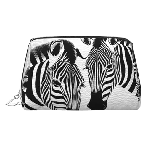 EZDLOWVBA Kosmetiktasche für Damen, abstraktes Tier-Design, Zebramuster, Reißverschluss, Make-up-Tasche, Kulturbeutel, leichte Leder-Make-up-Tasche, silber, Einheitsgröße EZDLOWVBA Kosmetiktasche für Damen, abstraktes Tier-Design, Zebramuster, Reißverschluss, Make-up-Tasche, Kulturbeutel, leichte Leder-Make-up-Tasche, silber, Einheitsgröße von EZDLOWVBA