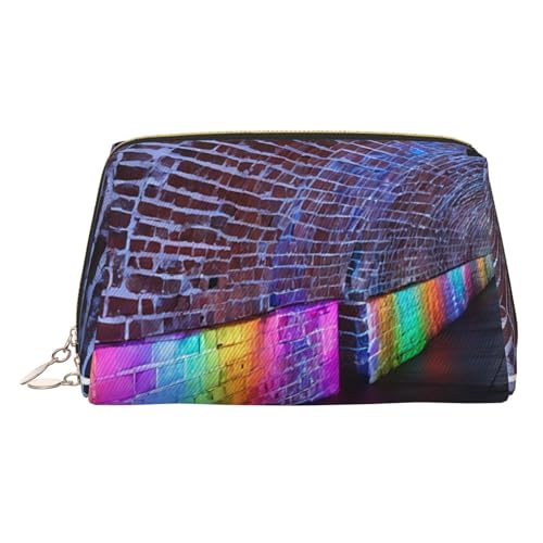 EZDLOWVBA Kosmetiktasche für Damen, holografischer Aufdruck, Reißverschluss, Make-up-Tasche, Kulturbeutel, leichte Leder-Make-up-Tasche, gold, Einheitsgröße EZDLOWVBA Kosmetiktasche für Damen, holografischer Aufdruck, Reißverschluss, Make-up-Tasche, Kulturbeutel, leichte Leder-Make-up-Tasche, gold, Einheitsgröße von EZDLOWVBA