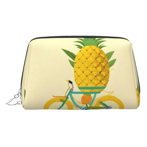 EZDLOWVBA Kosmetiktasche für Damen, mit Ananas-Aufdruck, Reißverschluss, leicht, Leder, Make-up-Tasche, silber, Einheitsgröße EZDLOWVBA Kosmetiktasche für Damen, mit Ananas-Aufdruck, Reißverschluss, leicht, Leder, Make-up-Tasche, silber, Einheitsgröße von EZDLOWVBA