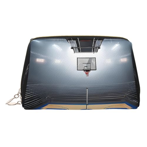 EZDLOWVBA Kosmetiktasche für Damen, mit Basketball-Druck, Reißverschluss, leichte Leder-Make-up-Tasche, gold, Einheitsgröße EZDLOWVBA Kosmetiktasche für Damen, mit Basketball-Druck, Reißverschluss, leichte Leder-Make-up-Tasche, gold, Einheitsgröße von EZDLOWVBA