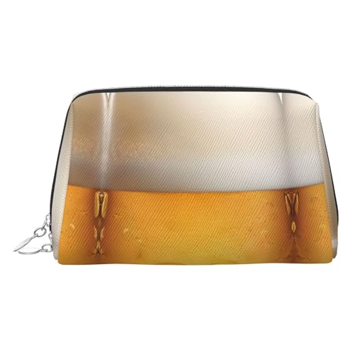 EZDLOWVBA Kosmetiktasche für Damen, mit Bierblasen-Druck, Reißverschluss, Make-up-Tasche, Kulturbeutel, leichte Leder-Make-up-Tasche, silber, Einheitsgröße EZDLOWVBA Kosmetiktasche für Damen, mit Bierblasen-Druck, Reißverschluss, Make-up-Tasche, Kulturbeutel, leichte Leder-Make-up-Tasche, silber, Einheitsgröße von EZDLOWVBA