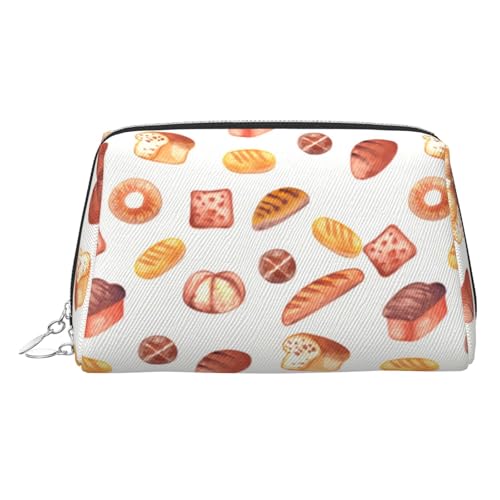 EZDLOWVBA Kosmetiktasche für Damen, mit Brot-Aufdruck, Reißverschluss, Make-up-Tasche, Kulturbeutel, leicht, Leder, Make-up-Tasche, silber, Einheitsgröße EZDLOWVBA Kosmetiktasche für Damen, mit Brot-Aufdruck, Reißverschluss, Make-up-Tasche, Kulturbeutel, leicht, Leder, Make-up-Tasche, silber, Einheitsgröße von EZDLOWVBA