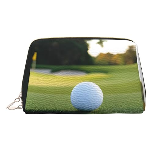 EZDLOWVBA Kosmetiktasche für Damen, mit Golf-Aufdruck, Reißverschluss, Make-up-Tasche, Kulturbeutel, leichte Leder-Make-up-Tasche, gold, Einheitsgröße EZDLOWVBA Kosmetiktasche für Damen, mit Golf-Aufdruck, Reißverschluss, Make-up-Tasche, Kulturbeutel, leichte Leder-Make-up-Tasche, gold, Einheitsgröße von EZDLOWVBA