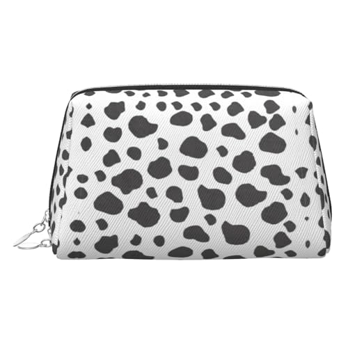 EZDLOWVBA Kosmetiktasche für Damen, mit Kuh-Aufdruck, Reißverschluss, leichte Leder-Make-up-Tasche, silber, Einheitsgröße EZDLOWVBA Kosmetiktasche für Damen, mit Kuh-Aufdruck, Reißverschluss, leichte Leder-Make-up-Tasche, silber, Einheitsgröße von EZDLOWVBA