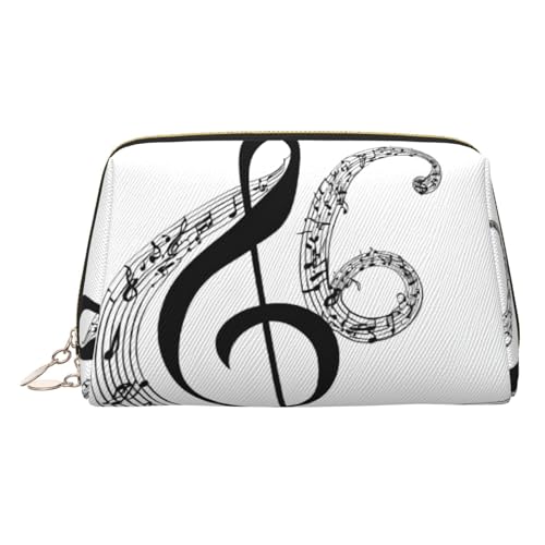 EZDLOWVBA Kosmetiktasche für Damen, mit Musikdruck, Reißverschluss, Make-up-Tasche, Kulturtasche, leichte Leder-Make-up-Tasche, gold, Einheitsgröße EZDLOWVBA Kosmetiktasche für Damen, mit Musikdruck, Reißverschluss, Make-up-Tasche, Kulturtasche, leichte Leder-Make-up-Tasche, gold, Einheitsgröße von EZDLOWVBA