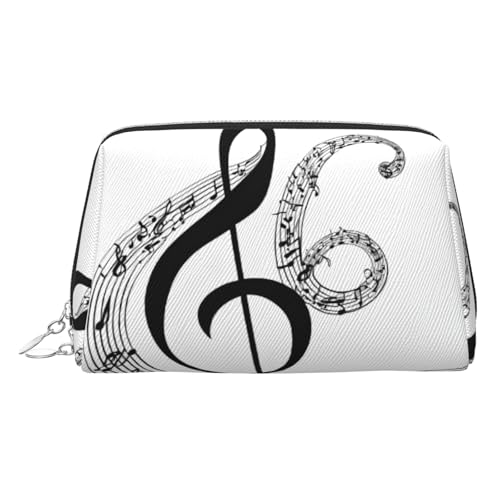EZDLOWVBA Kosmetiktasche für Damen, mit Musikdruck, Reißverschluss, Make-up-Tasche, Kulturtasche, leichte Leder-Make-up-Tasche, silber, Einheitsgröße EZDLOWVBA Kosmetiktasche für Damen, mit Musikdruck, Reißverschluss, Make-up-Tasche, Kulturtasche, leichte Leder-Make-up-Tasche, silber, Einheitsgröße von EZDLOWVBA
