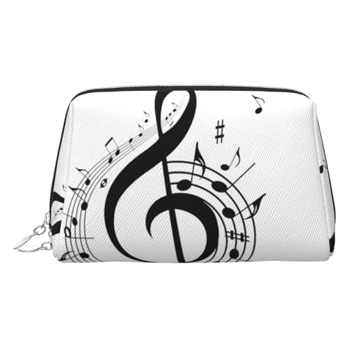 EZDLOWVBA Kosmetiktasche für Damen, mit Musikdruck, Reißverschluss, Make-up-Tasche, Kulturtasche, leichte Leder-Make-up-Tasche, silber, Einheitsgröße EZDLOWVBA Kosmetiktasche für Damen, mit Musikdruck, Reißverschluss, Make-up-Tasche, Kulturtasche, leichte Leder-Make-up-Tasche, silber, Einheitsgröße von EZDLOWVBA