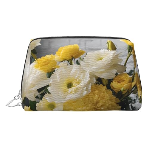 EZDLOWVBA Kosmetiktasche für Damen, mit Orchideen-Aufdruck, Reißverschluss, Make-up-Tasche, Kulturbeutel, leichte Leder-Make-up-Tasche, silber, Einheitsgröße EZDLOWVBA Kosmetiktasche für Damen, mit Orchideen-Aufdruck, Reißverschluss, Make-up-Tasche, Kulturbeutel, leichte Leder-Make-up-Tasche, silber, Einheitsgröße von EZDLOWVBA