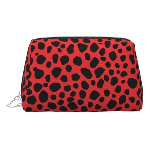 EZDLOWVBA Kosmetiktasche für Damen, mit Reißverschluss, Leopardenmuster, leicht, Leder, Rot, silber, Einheitsgröße EZDLOWVBA Kosmetiktasche für Damen, mit Reißverschluss, Leopardenmuster, leicht, Leder, Rot, silber, Einheitsgröße von EZDLOWVBA